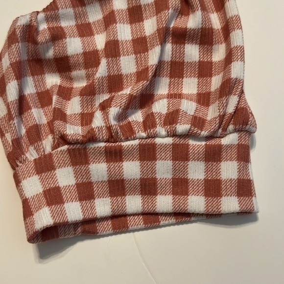 Chicsoul Rust Colored Gingham Print Long Sleeve Dress Size 2X - Picture 7 of 9